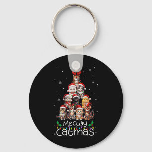 Chaveiro Meowy Catmas Cat Árvore de Natal Férias Xmas Homen