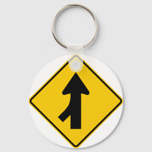 Chaveiro Merging Traffic Highway Sign (Left)