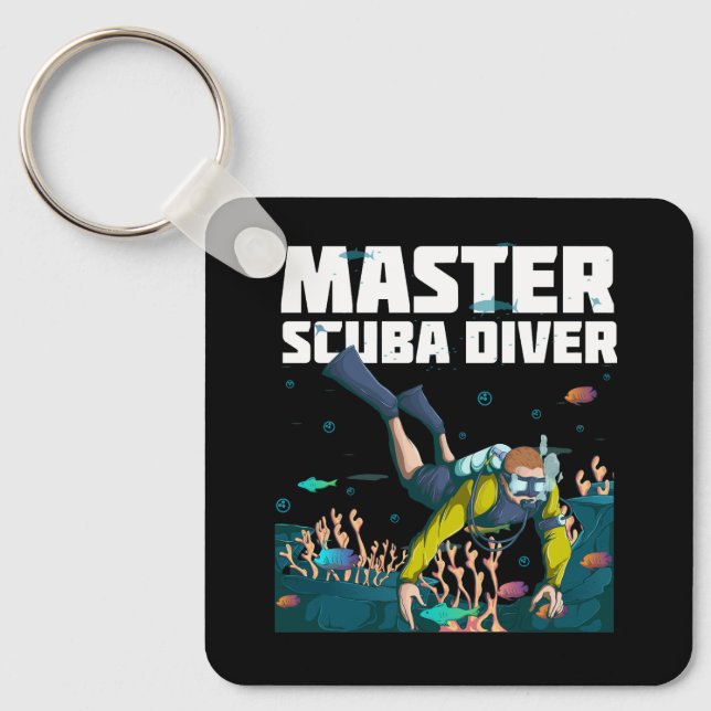 Chaveiro Mergulho Master Scuba Diver Down Dive Adventure Oc (Frente)