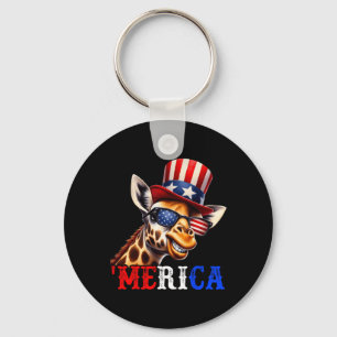 Chaveiro Merica Giraffe Patriótico 4 De Julho Crianças Engr