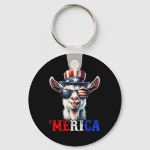 Chaveiro Merica Goat Patriótico 4 De Julho Crianças Engraça