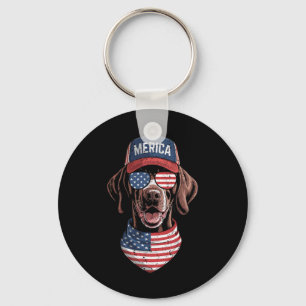 Chaveiro Merica Gsp Dog 4 De Julho Norte-Americano Flag Usa
