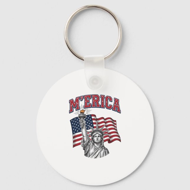 Chaveiro MERICA Vintage Liberdade Patriótica (Frente)