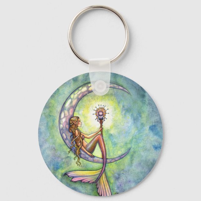 Chaveiro Mermaid Fantasy Fairy Art de Molly Harrison (Frente)