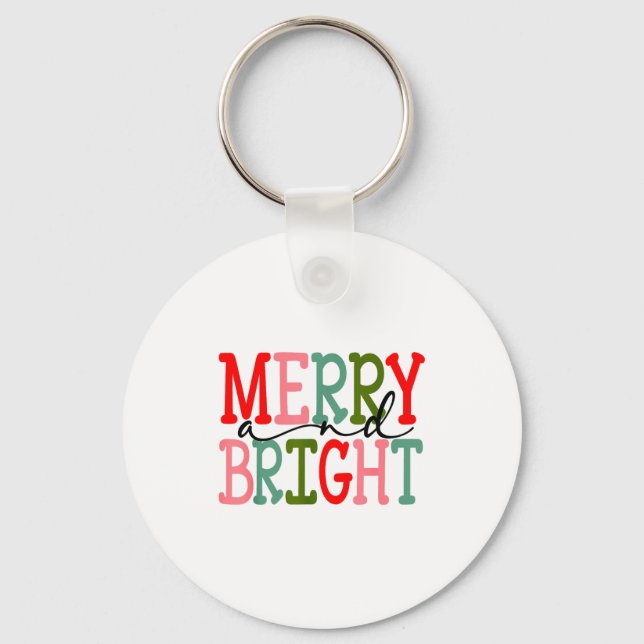 Chaveiro Merry And Bright Christmas Women Girls Kids Toddle (Frente)