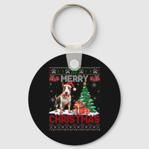 Chaveiro Merry Christmas Bull Terrier Dog amadurece feio xm