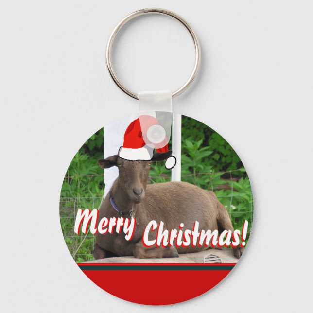 CHAVEIRO MERRY CHRISTMAS GOAT GREETINGS (Frente)