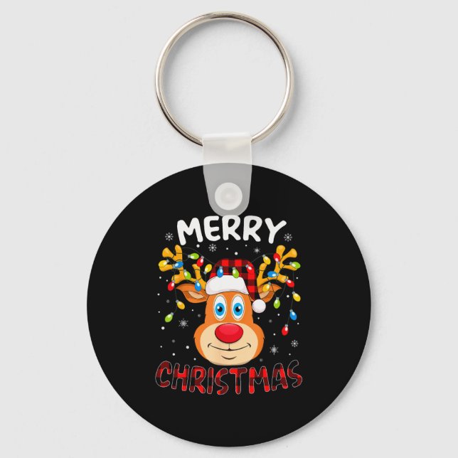 Chaveiro Merry Christmas Reindeer Xmas Family Men Women Kid (Frente)