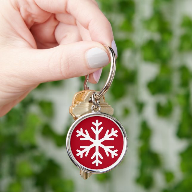 Chaveiro Merry Christmas Snowflake Holiday Winter (Mão)