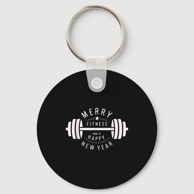 Chaveiro Merry Fitness And A Happy New Rear Funny Gym  (Frente)