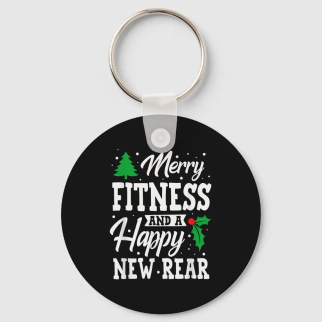 Chaveiro Merry Fitness Happy New Rear Workout Christmas  (Frente)
