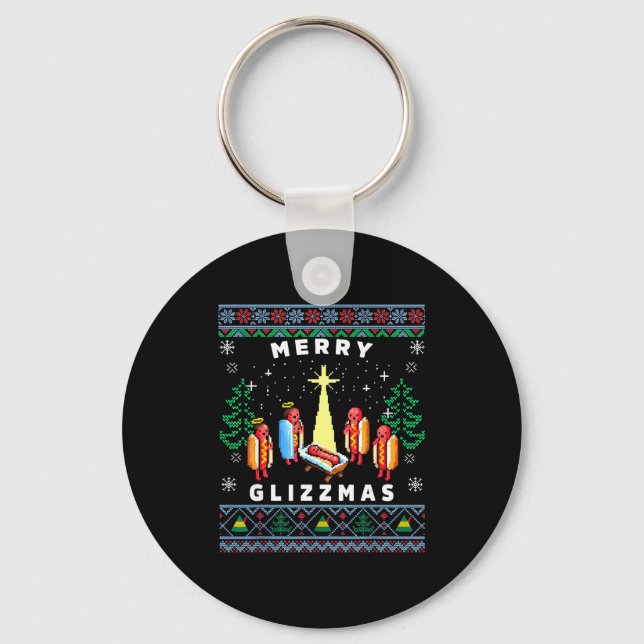Chaveiro Merry Glizzmas Funny Ugly Christmas Sweater Glizzy (Frente)