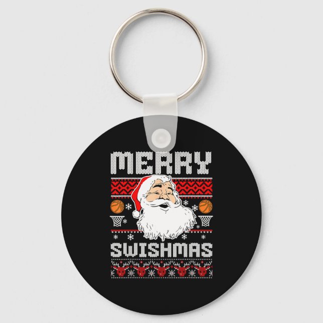 Chaveiro Merry Swishmas Basketball Xmas Ugly Christmas Men  (Frente)