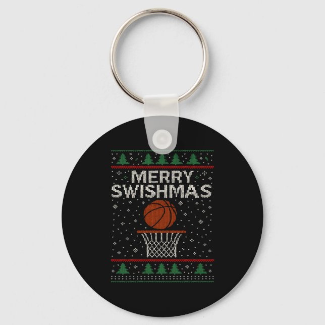 Chaveiro Merry Swishmas Ugly Christmas Sweater Basketball J (Frente)