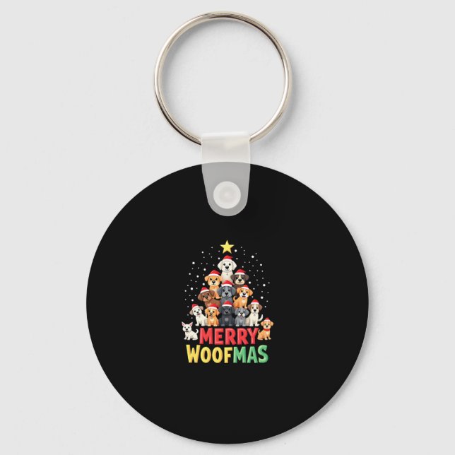 Chaveiro Merry Woofmas - Merry Christmas For Dog Lovers (2) (Frente)