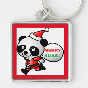 CHAVEIRO "MERRY XMAS" PANDA PAPAIS NOEIS