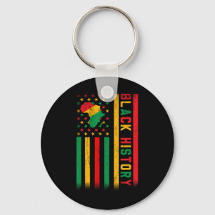 Chaveiro Mês da Bandeira Americana dos EUA História Negra H