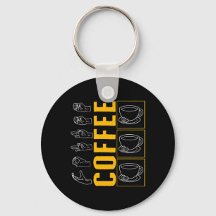 Chaveiro Mês da Consciência Café Asl Lover Trendy Love Daf