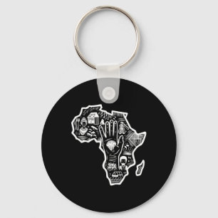 Chaveiro Mês da História Africana Design do Mapa da África 