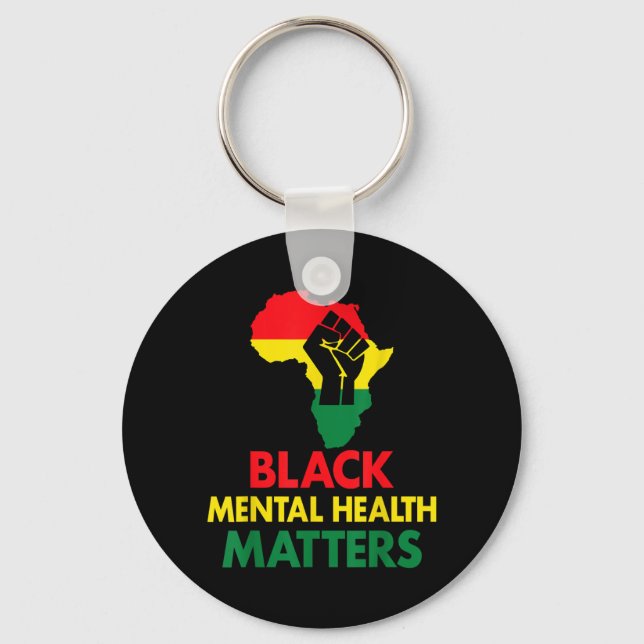 Chaveiro Mês da História Africana Mapa Africano Negro Menta (Frente)