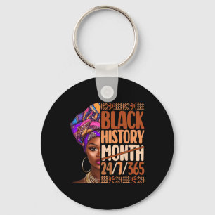 Chaveiro Mês da História Negra 24 7 365 Orgulho Negro Afric