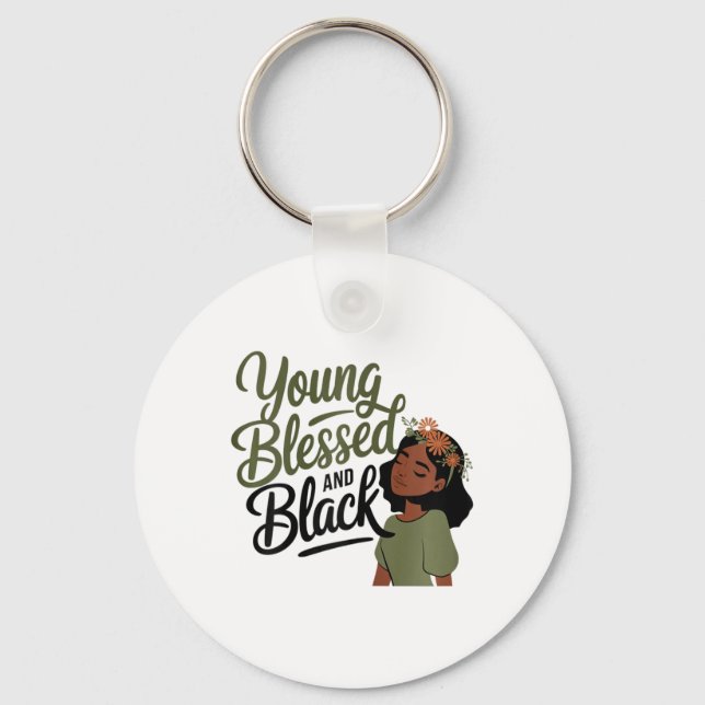 Chaveiro Mês da História Negra Conscientização Abençoado Pr (Frente)