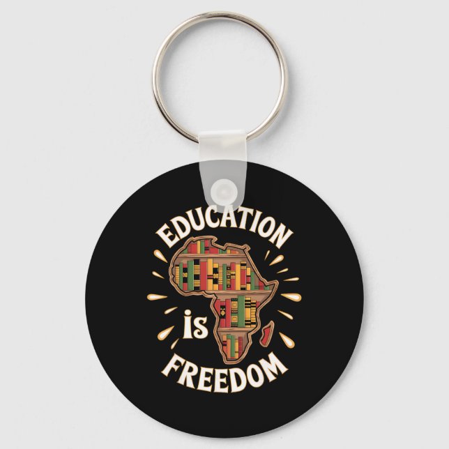 Chaveiro Mês da História Negra Educação Liberdade Afro-Amer (Frente)