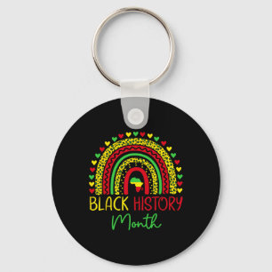 Chaveiro Mês da História Negra Leopardo Arco-íris Afro-Amer