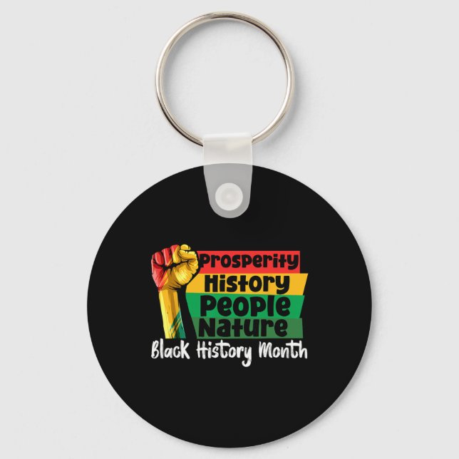 Chaveiro Mês da História Negra Punho Mão Prosperidade Afric (Frente)