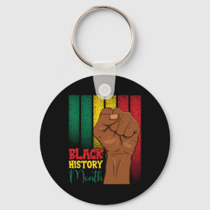 Chaveiro Mês da História Negra Punho Mãos Na Bandeira Afric