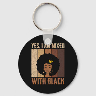 Chaveiro Mês da História Negra Sim estou misturado com a Áf