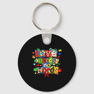 Chaveiro Mês de conscientização do autismo retrô puzzle amo