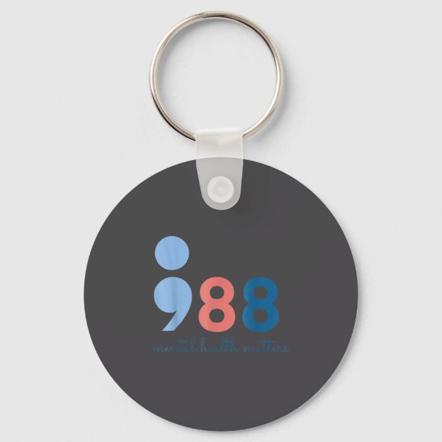 Chaveiro Mês de conscientização sobre saúde mental 988 e pr (Frente)