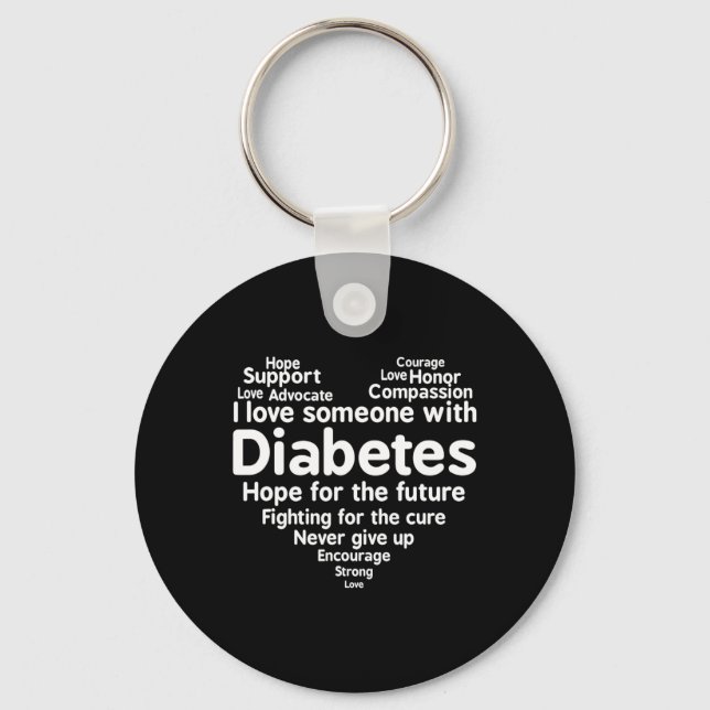Chaveiro Mês de Suporte à Consciência da Diabetes (Frente)
