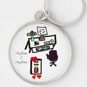 Chaveiro Mesa de escritório dos corações do amor -