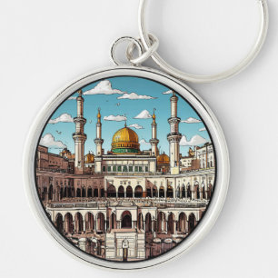 Chaveiro Mesquita com Domos e Minaretes à Luz do Dia