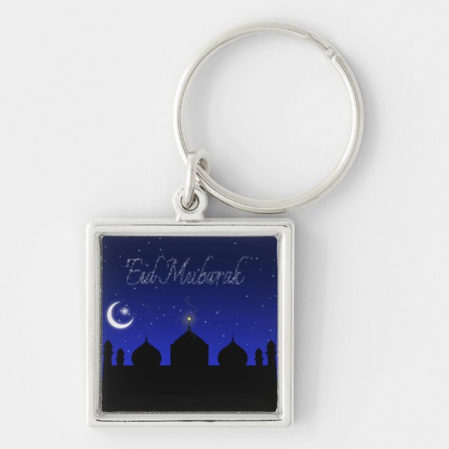 Chaveiro Mesquita das estrelas noturnas de Eid Mubarak (Frente)