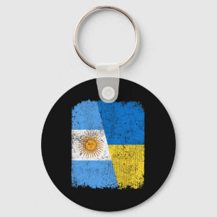 Chaveiro Metade Bandeira Argentina Metade Bandeira Ucranian