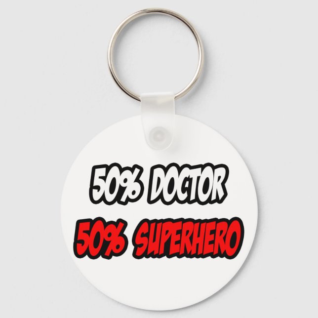 Chaveiro Metade do Doutor... meio super-herói. (Frente)