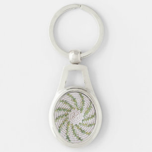 Chaveiro (metal) - Espiral Verde em Branco