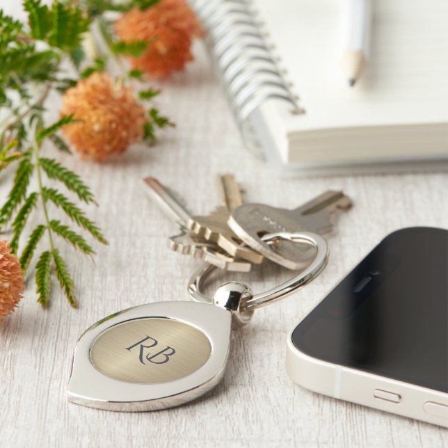 Chaveiro Metálico Dourado (Lateral)