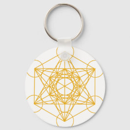 Chaveiro Metatron Cube Dourado