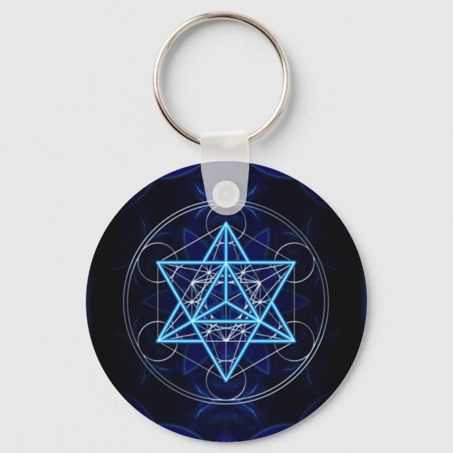 Chaveiro Metatrons cubo - Merkaba estrela Tetraeder - (Frente)