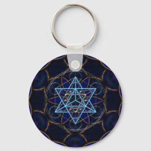 Chaveiro Metatrons cubo - Merkaba estrela Tetraeder -