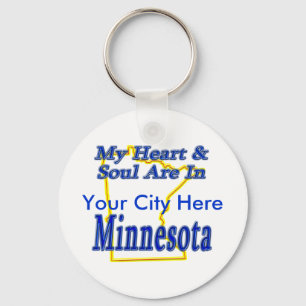 Chaveiro Meu Coração E Alma Estão Em Minnesota