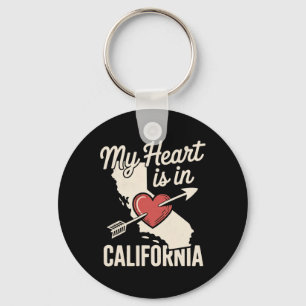 Chaveiro Meu Coração Está Na Califórnia Fofo Estado Da Cali