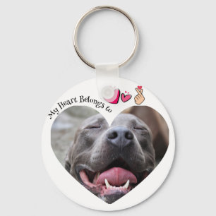 Chaveiro Meu Coração Pertence à foto personalizada do cacho