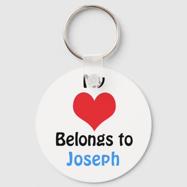 Chaveiro Meu coração pertence a Joseph (Frente)