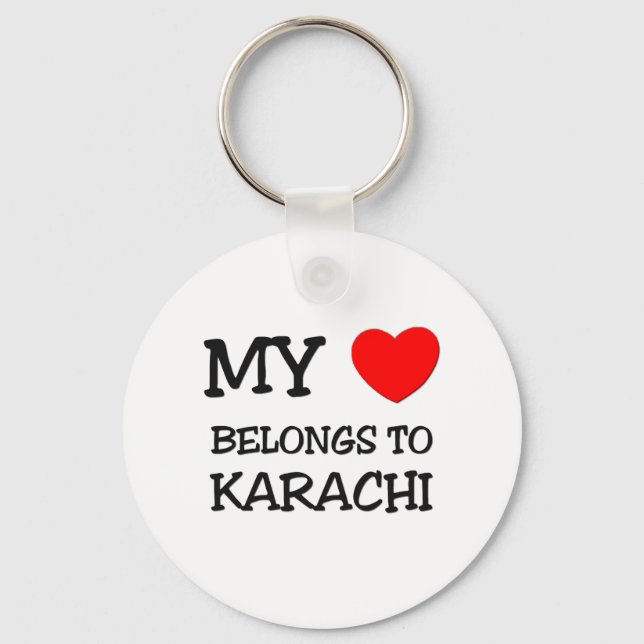 Chaveiro Meu coração pertence a KARACHI (Frente)