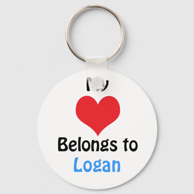 Chaveiro Meu coração pertence a Logan (Frente)